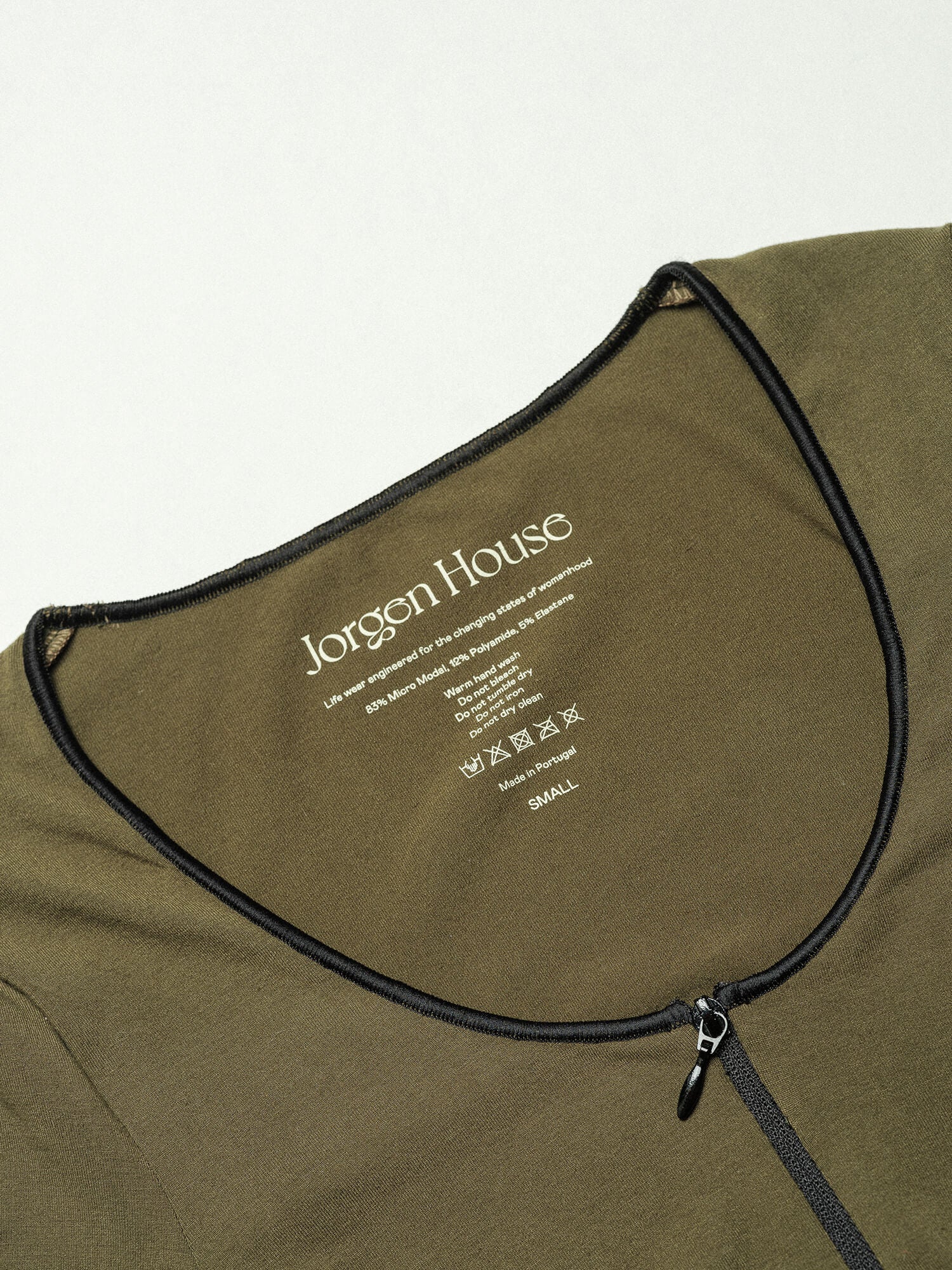 Jorgen House Dark olive green zip front bodysuit
